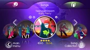 Teenage Dream on the Just Dance 3 menu (Wii/PS3)