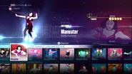 Maneater on the Just Dance 2016 menu