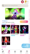 Problem on the Just Dance Now menu (phone)