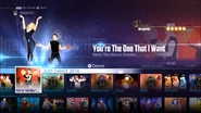 You’re The One That I Want on the Just Dance 2016 menu (8th-gen)