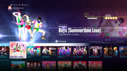 Boys (Summertime Love) on the Just Dance 2016 menu (8th-gen)