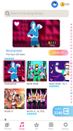 Womanizer on the Just Dance Now menu (phone)