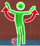 Pictograma Beta 2 (there is only one shake emblem next to the left foot instead of two next to the hands)