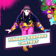 Promotional image for the "Finders Keepers" contest hosted by Just Dance’s official Twitter account