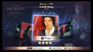 Earth Song en el menú de Michael Jackson: The Experience (PS3)