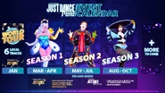 Ruben on the Just Dance+ 2023 event calendar (along with Louise Dials and Ann G. Lina)
