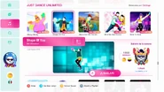 Shape of You on the Just Dance 2020 menu