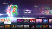 Love Is All on the Just Dance 2016 menu