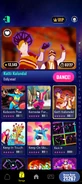 Katti Kalandal on the Just Dance Now menu (2024 update, phone)
