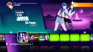 Die Young en el menú del Just Dance Unlimited (2018)