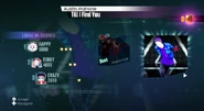 Just Dance 2015 routine selection screen (NTSC)