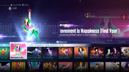 Movement is Happiness (Find Your Thing) on the Just Dance 2016 menu