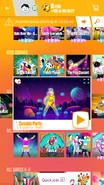 Cosmic Party on the Just Dance Now menu (2017 update, phone)