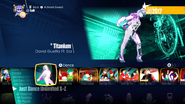 Titanium on the Just Dance 2018 menu