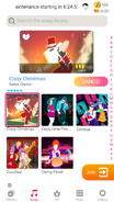 Crazy Christmas on the Just Dance Now menu (re-updated, phone)