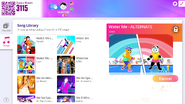 Water Me (Tennis Version) on the Just Dance Now menu (2020 update, computer)