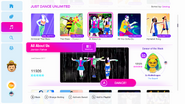 All About Us on the Just Dance 2019 menu