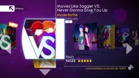 Moves Like Jagger VS. Never Gonna Give You Up on the Just Dance 4 menu (Wii/PS3/Wii U)