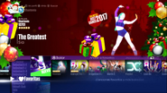 The Greatest on the Just Dance 2017 menu (Christmas skin)