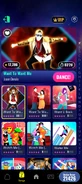 Want To Want Me on the Just Dance Now menu (2024 update, phone)