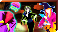 The background on the second icon for the Just Dance Now playlist "Jack-O-Dancin’"