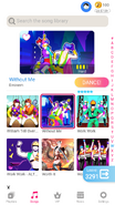 Without Me on the Just Dance Now menu (phone)