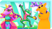 Rudolf on the icon for the "Dancing in the Wild!" playlist on Just Dance Now (along with Bassa Sababa and Dame Tu Cosita)