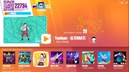 Tumbum (Extreme Version) on the Just Dance Now menu (2017 update, computer)