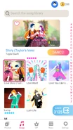 Love Story (Taylor’s Version) on the Just Dance Now menu (phone)