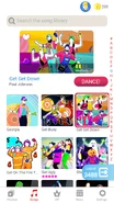 Get Get Down on the Just Dance Now menu (phone)