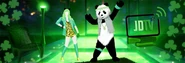 The coaches on a St. Patrick’s Day Just Dance TV promotional image