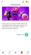 Dancingking jdnow newsfeed 2.png (563 KB) Newsfeed for the "Dancing King!" playlist
