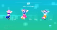 Just Dance 2020 coach selection screen (Wii)
