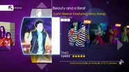 Beauty And A Beat on the Just Dance 4 menu (Wii/PS3/Wii U)