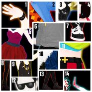 Panda em uma imagem promocional de adivinhação de treinador (junto de The World is Ours, Candy (P1), Countess Butterfly, Waking Up in Vegas. Dançando, Blurred Lines (P1), Gentleman (C2), Joan, Can’t Hold Us, Fix, Get Lucky (P2), #thatPOWER (P3), e Pound The Alarm (P3))