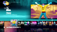 Happy on the Just Dance 2017 menu