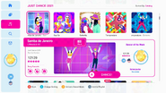 Samba de Janeiro (Samba Version) on the Just Dance 2021 menu