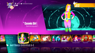 Cosmic Girl on the Just Dance 2018 menu