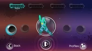 Just Dance 3 coach selection screen (Sweat Mashup, Wii/PS3)