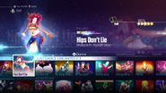 Hips Don’t Lie on the Just Dance 2016 menu