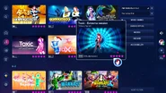 Toxic (Extreme Version) on the Just Dance 2023 Edition menu
