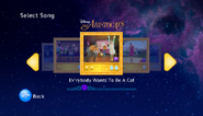 Ev’rybody Wants to Be a Cat on the Just Dance: Disney Party menu