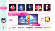 I Don’t Feel Like Dancin’ on the Just Dance 2020 menu