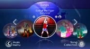 Eye of the Tiger on the Just Dance: Greatest Hits menu (Wii)