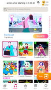 Footloose on the Just Dance Now menu (2020 update, phone)