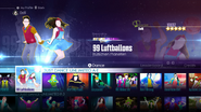 99 Luftballons on the Just Dance 2016 menu