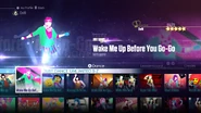 Wake Me Up Before You Go-Go on the Just Dance 2016 menu