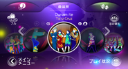 Dynamite on the Just Dance Wii 2 menu