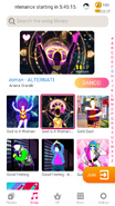 God Is a Woman (Goddess Version) on the Just Dance Now menu (phone)