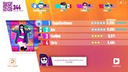 Just Dance Now scoring screen (Extreme Version, outdated)